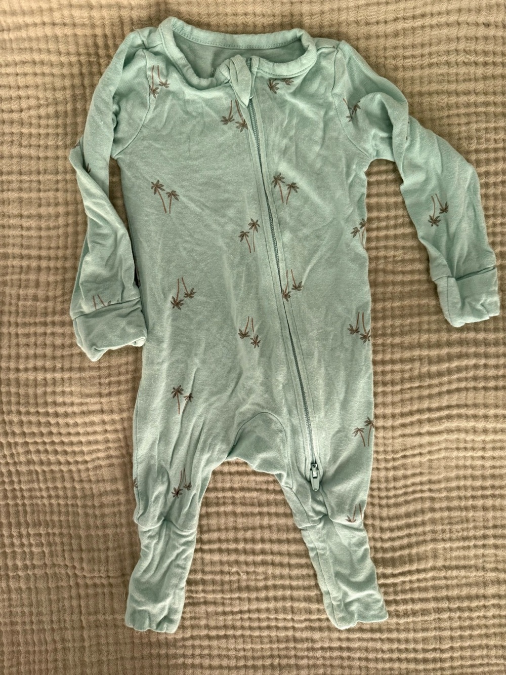 PurelySoft by Carter’s Newborn Double Zipper Convertible Pajamas with Palm Print